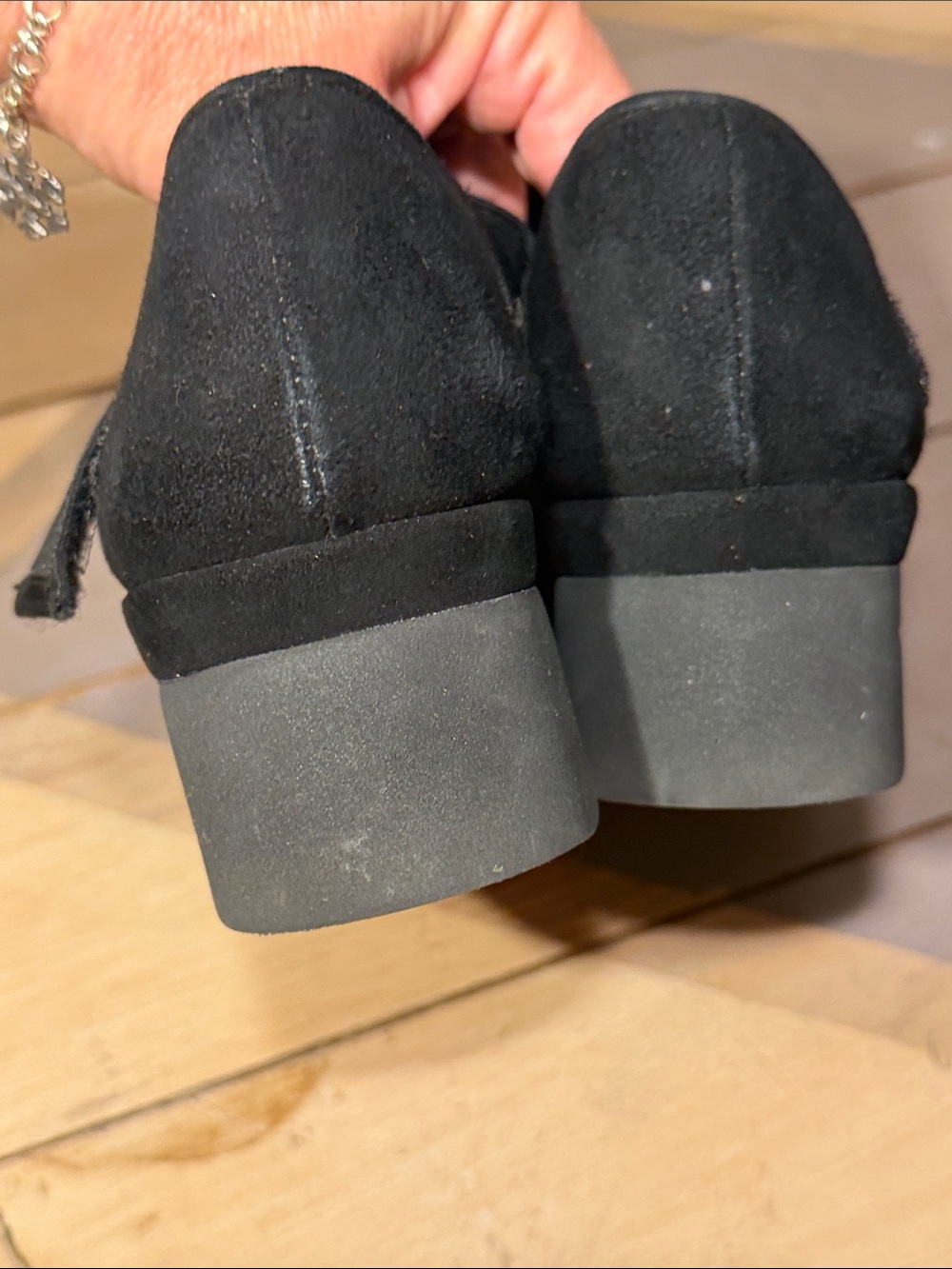 L’Amour Des Pieds “Amadour” style Sz 8 1/2 Black Suede Mary Jane Platform - Picture 12 of 12